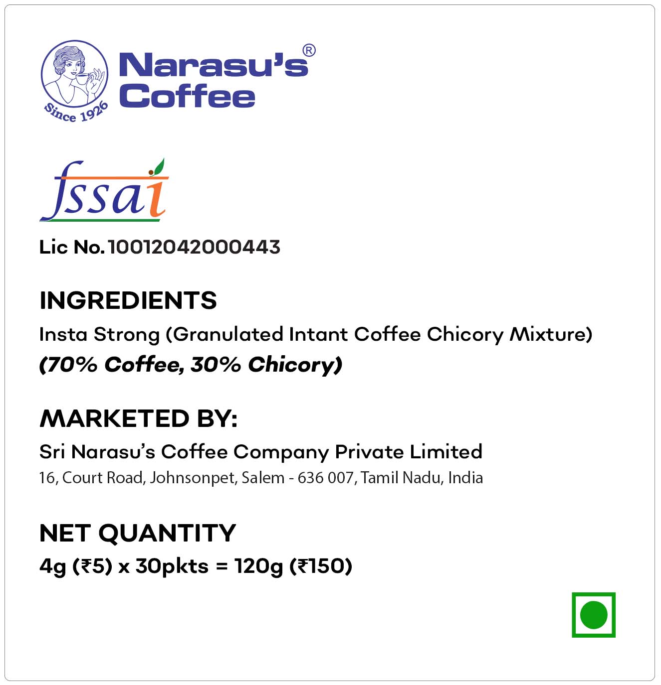 Insta Strong Coffee Sachets